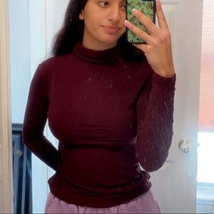 Burgundy turtleneck